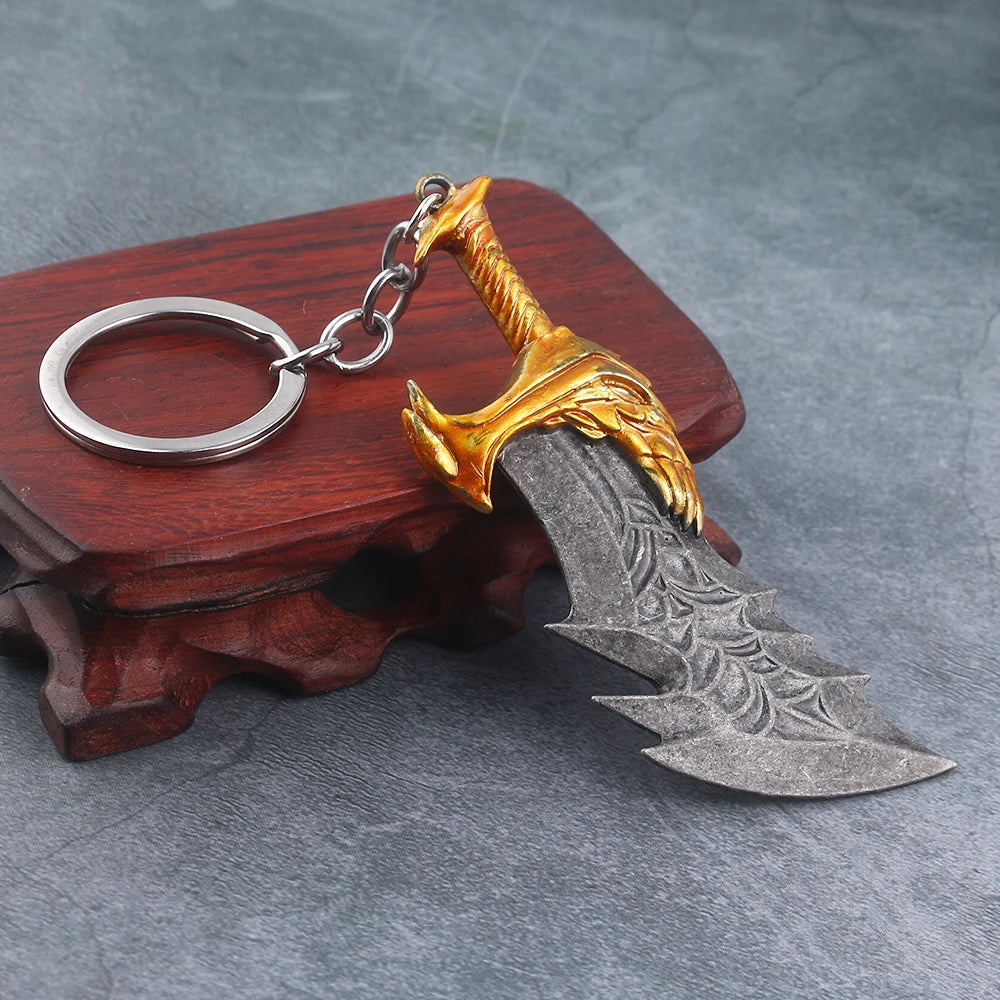 New God of War 4 Kratos Sword Keychain Pendant Keyring Jewelry Men and Women Car Key Chain Accessories