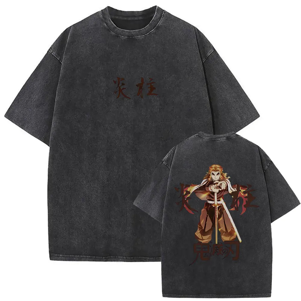 Demon Slayer Vintage Graphic T-Shirt – Oversized Anime Streetwear