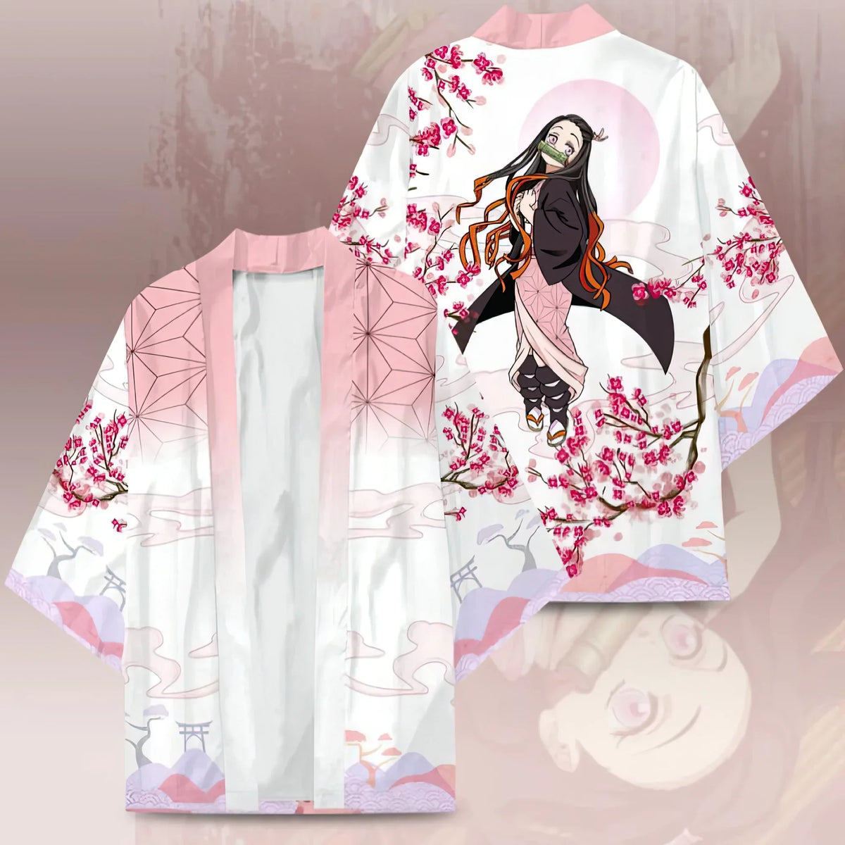 Tanjiro & Nezuko Haori Kimono – Demon Slayer Cosplay Cardigan