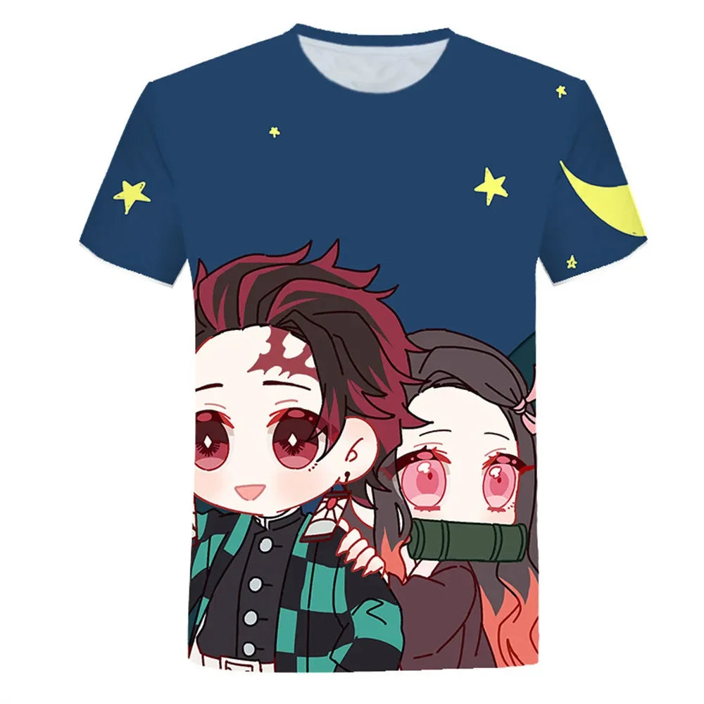 Demon Slayer 3D Print T-Shirt – Harajuku Anime Tee