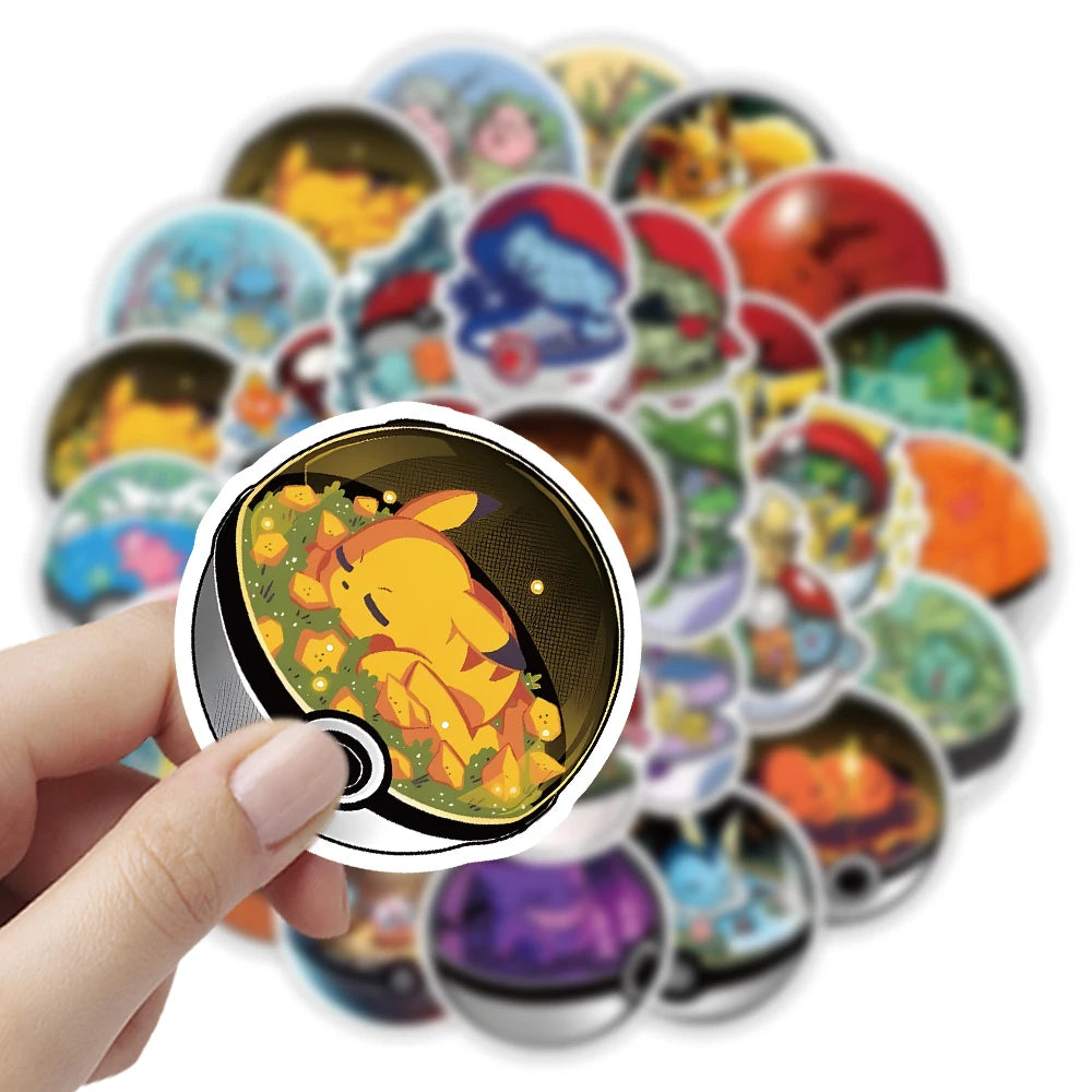 Poké Ball Pikachu Sticker Pack – Cute Decals