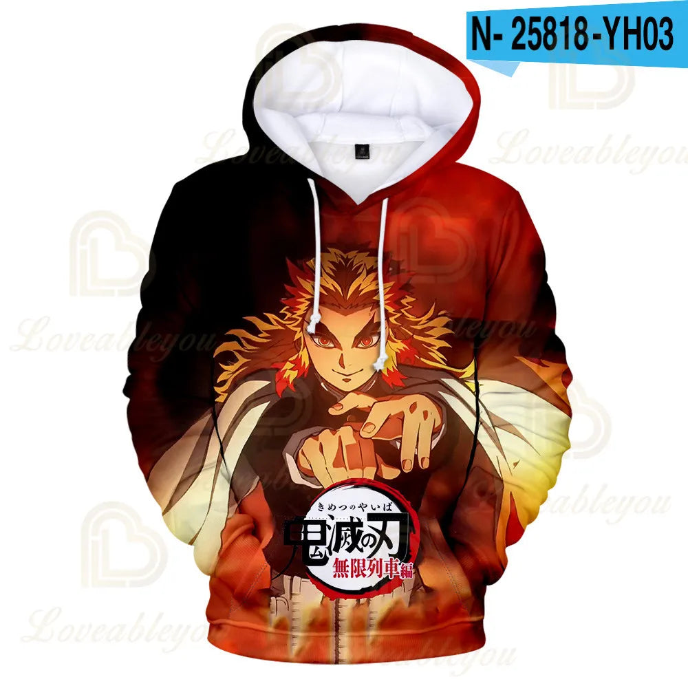 Shinobu & Rengoku 3D Hoodie – Demon Slayer Anime Sweatshirt