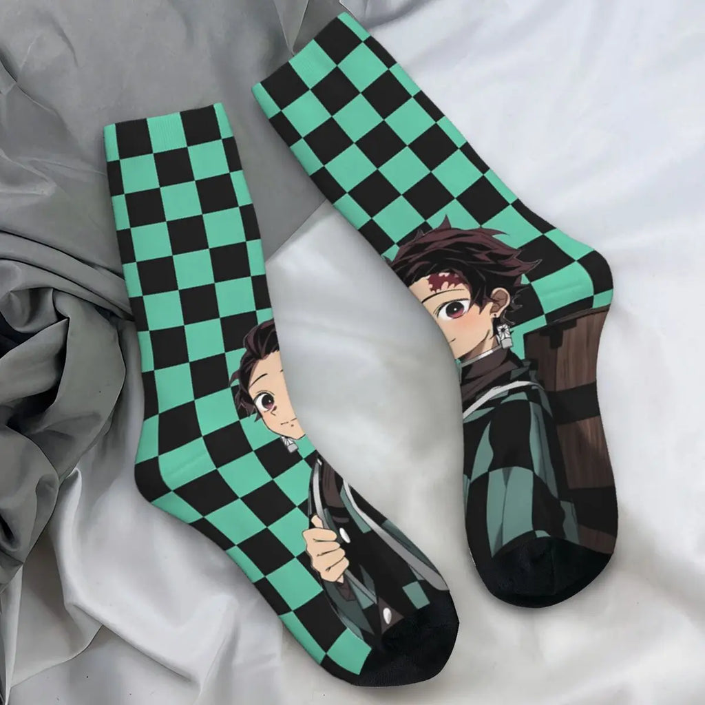 Demon Slayer Anime Crew Socks – Retro Pattern