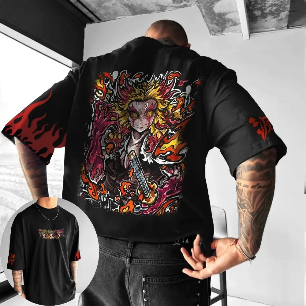 Kyojuro Rengoku Flame T-Shirt – Demon Slayer Unisex Tee