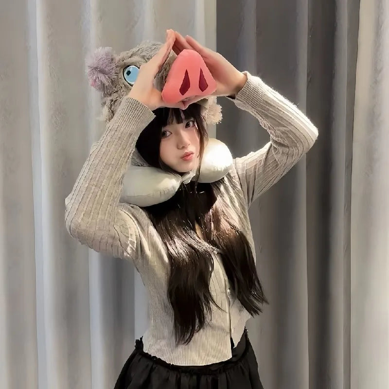 Inosuke Boar Beanie – Demon Slayer Anime Winter Hat