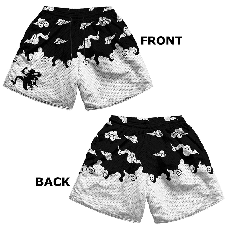 Anime 3D Print Gym Shorts with Pockets