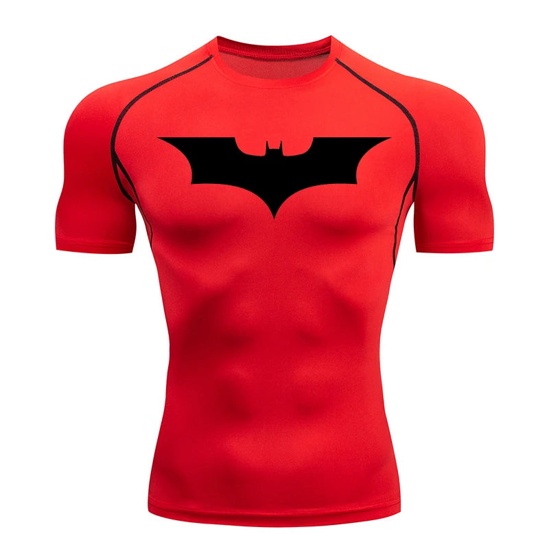 Bat Print Compression Gym Shirt – Quick Dry