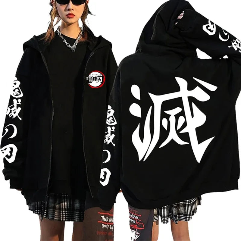 Demon Slayer Women's Hoodie – Y2K Anime Sweatshirt