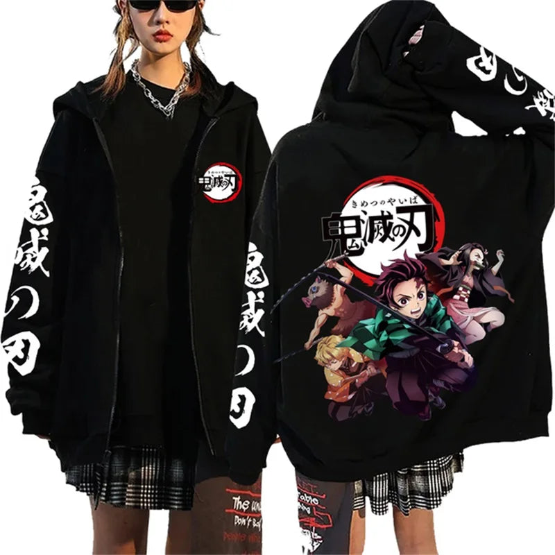 Demon Slayer Women's Hoodie – Y2K Anime Sweatshirt
