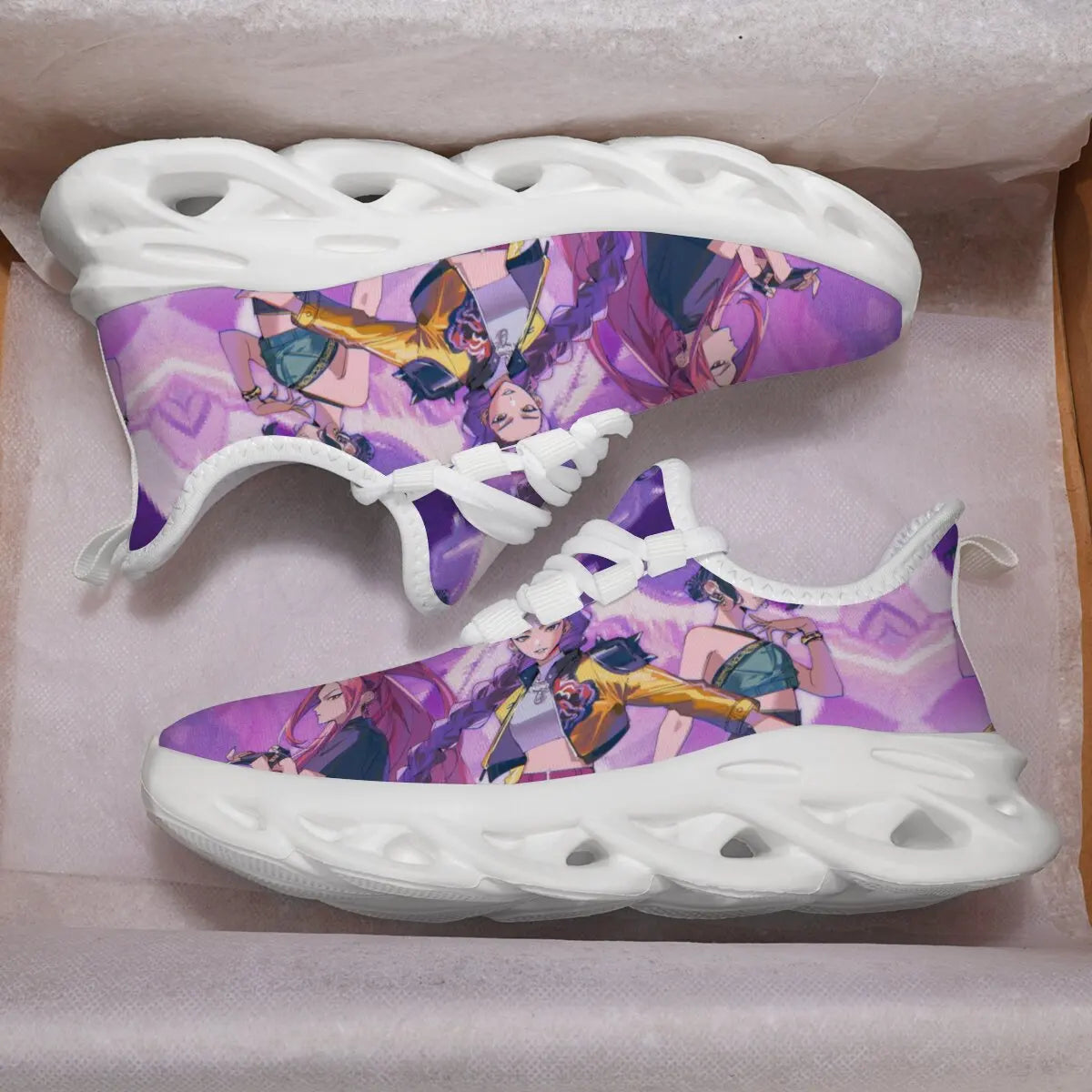 Anime Girls Print Sneakers – Lightweight Sports Shoes