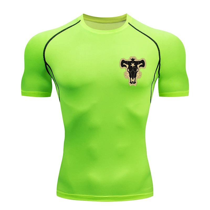 Bull Print Compression Gym Shirt – Quick Dry