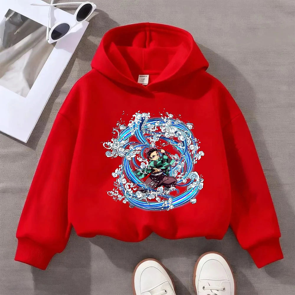 Tanjiro Flame Kids Hoodie – Demon Slayer Anime Pullover