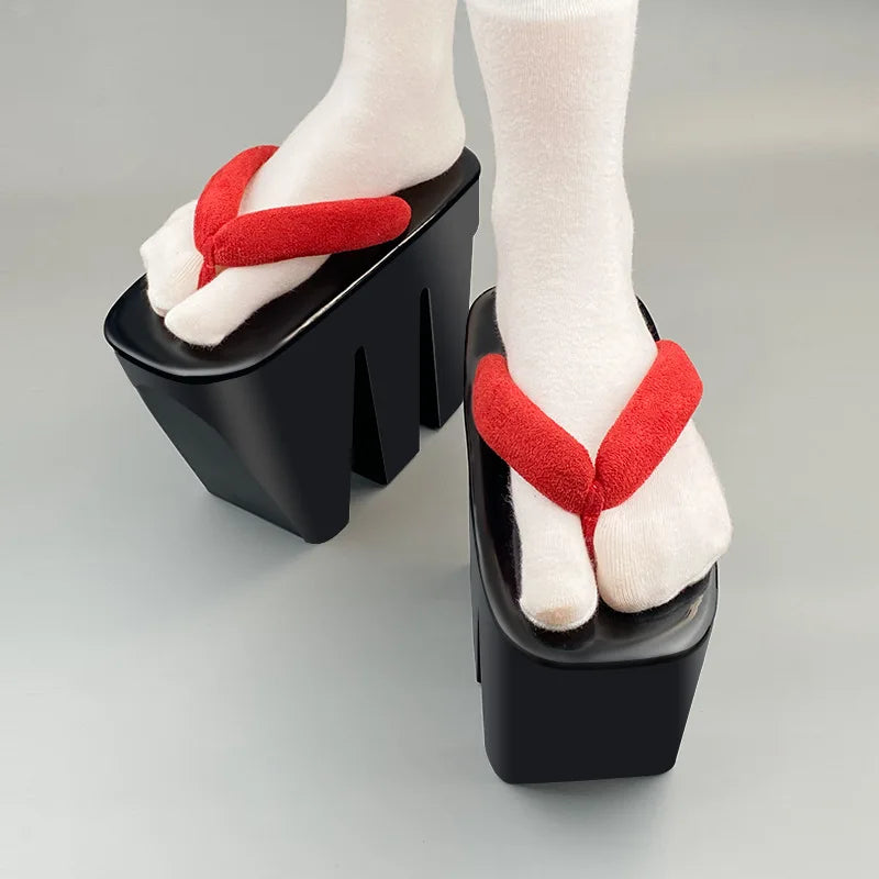 Oiran Three-Teeth Geta – Cosplay High Heel Sandals