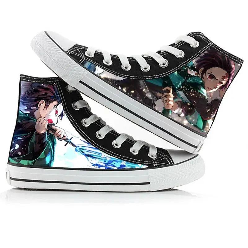 Demon Slayer High-Top Sneakers – Hand-Painted Anime Shoes