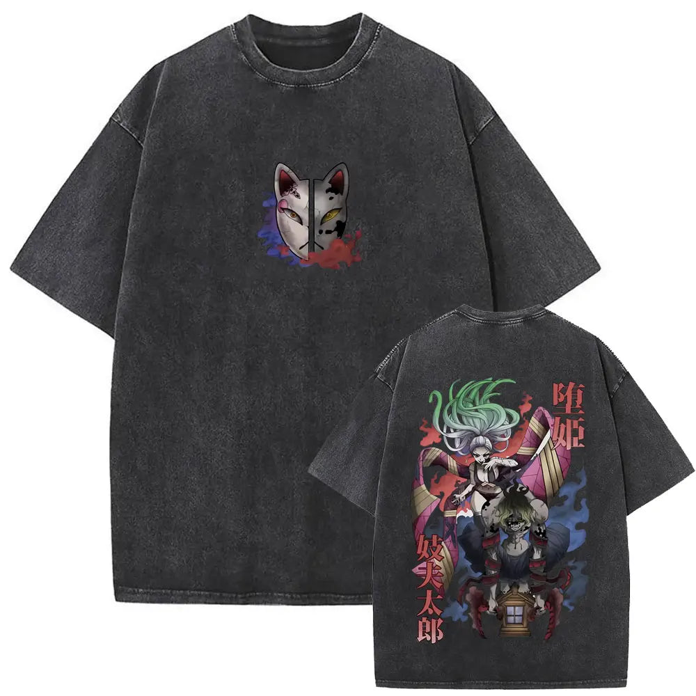 Demon Slayer Vintage Graphic T-Shirt – Oversized Anime Streetwear