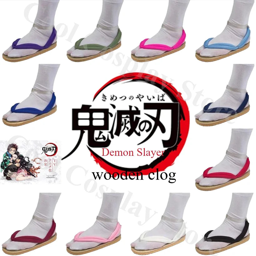 Demon Slayer Wooden Clogs – Anime Cosplay Sandals