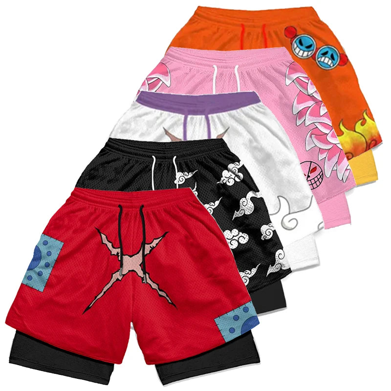 Anime 3D Print 2-in-1 Gym Shorts