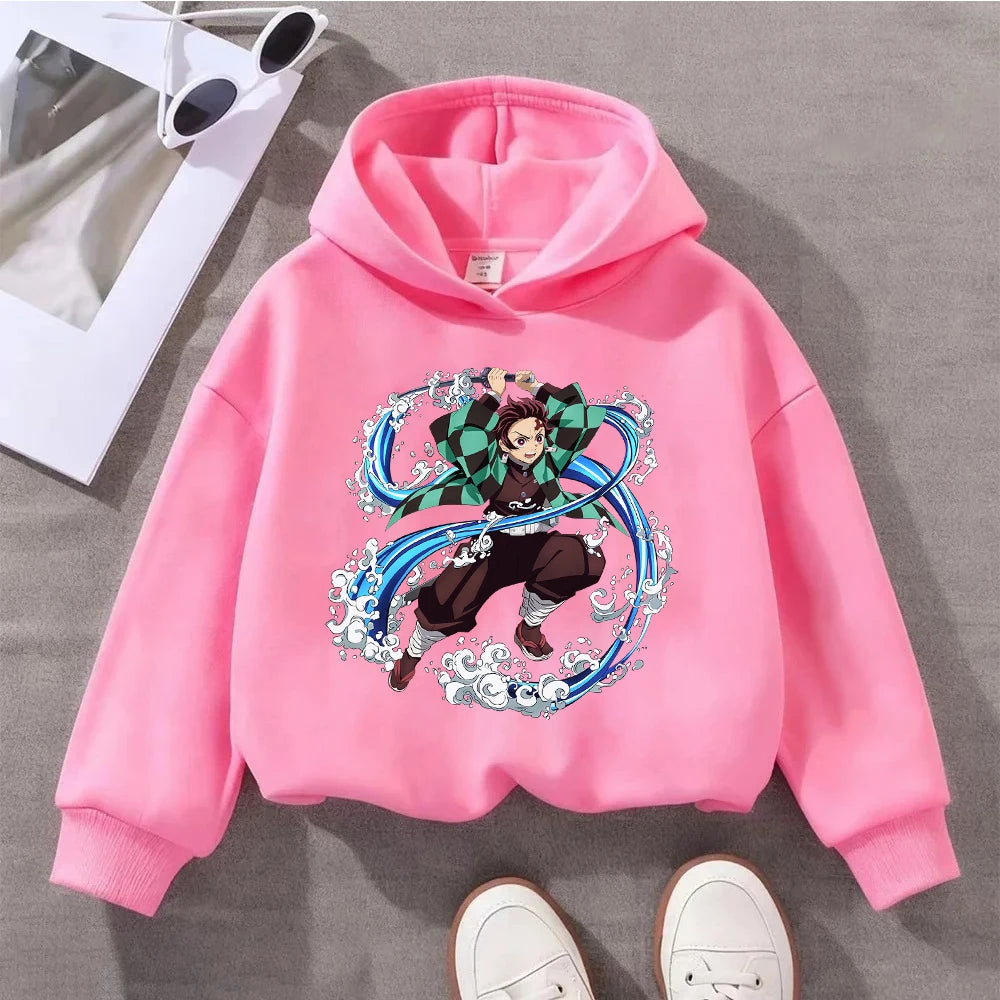 Tanjiro Flame Kids Hoodie – Demon Slayer Anime Pullover
