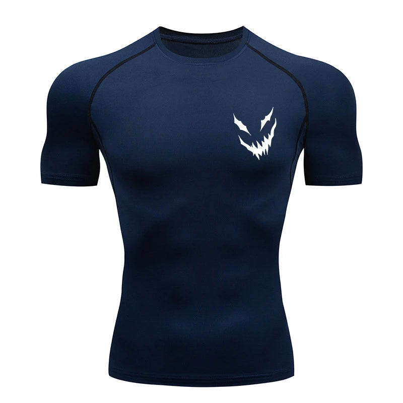 Bull Print Compression Gym Shirt – Quick Dry