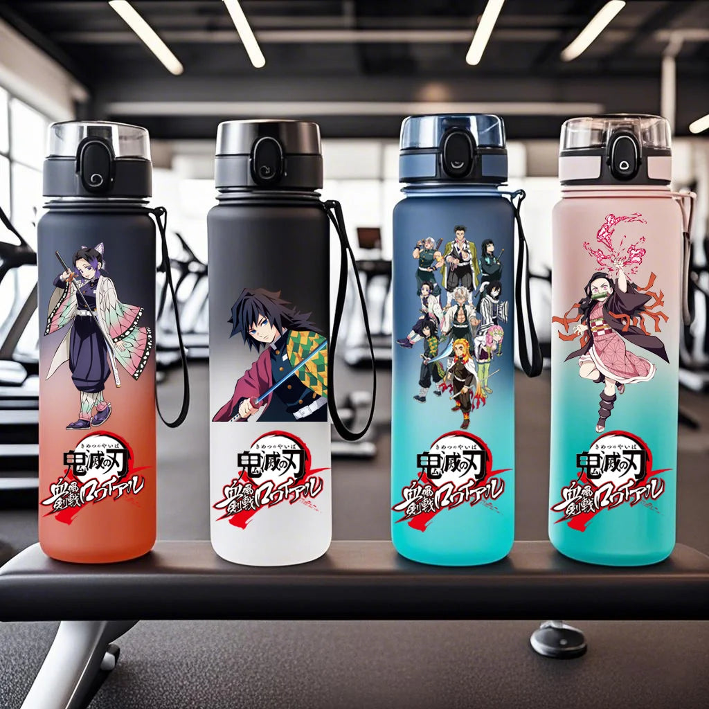 650ML Demon Slayer Kamado Tanjiro Water Bottle Kamado Nezuko Kochou Shinobu Fitness Drink Bottle Kettle Travel Office Jugs