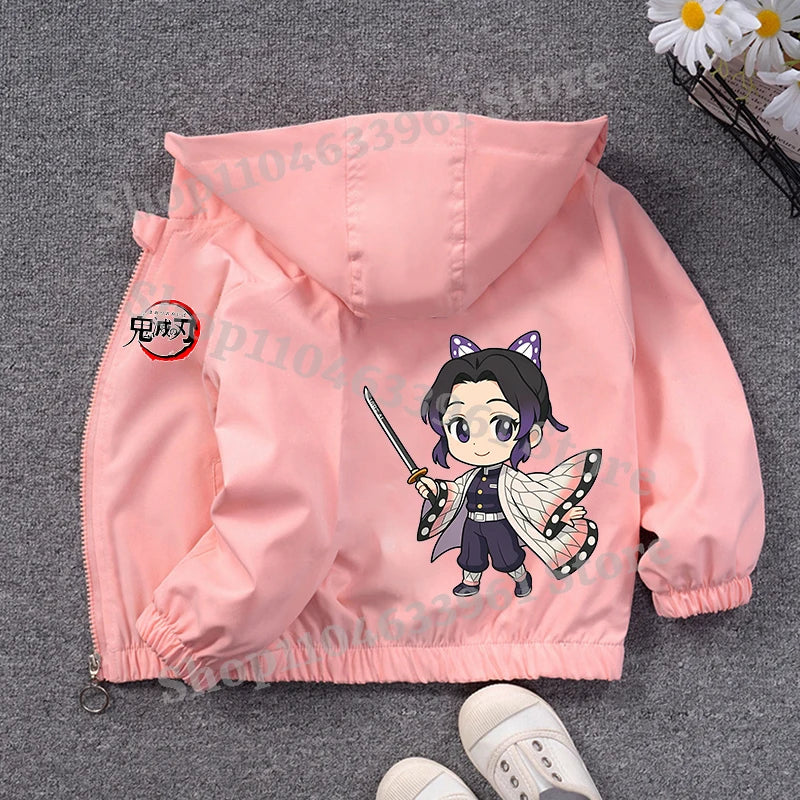 Demon Slayer Kids Windbreaker – Anime Sweatshirt Jacket