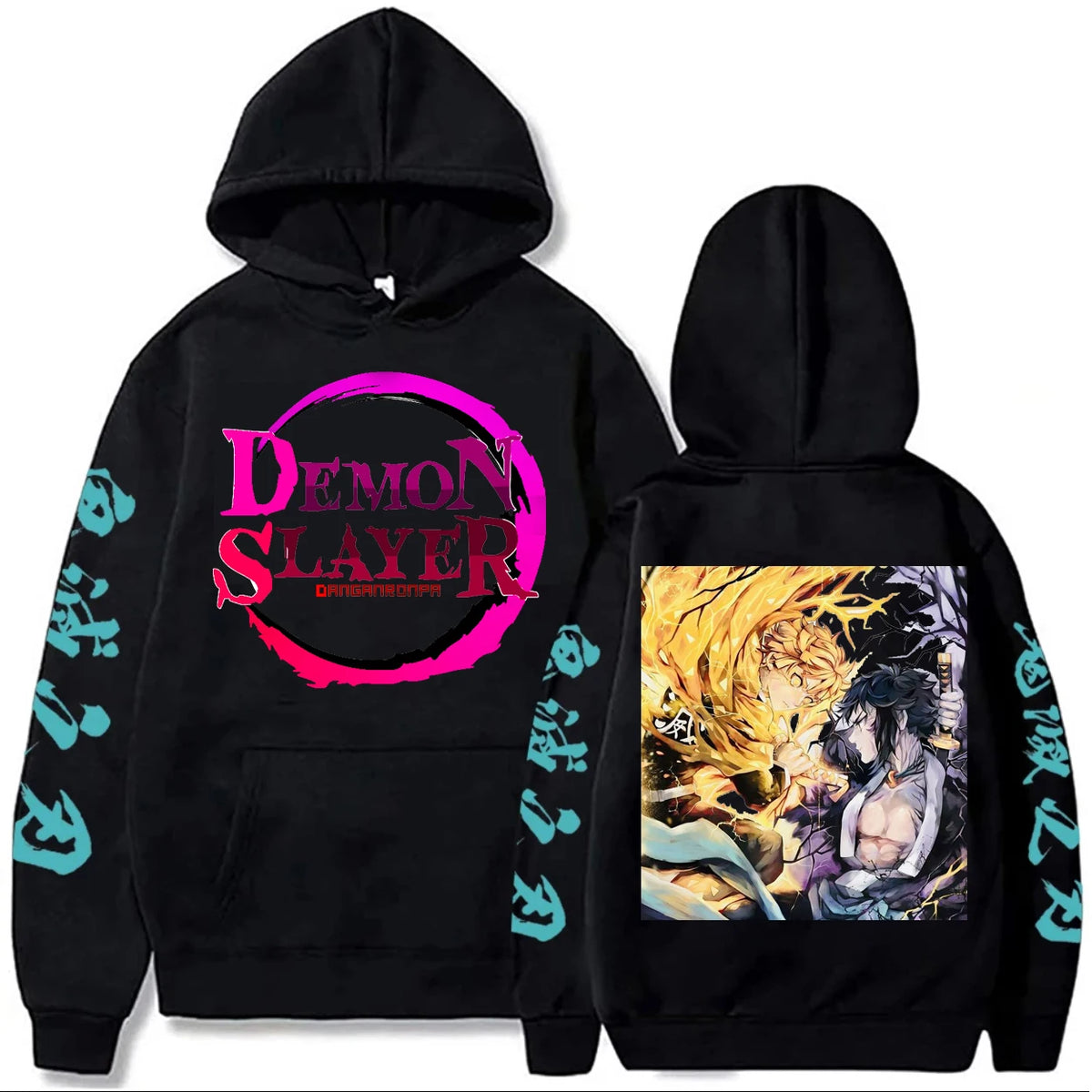 Zenitsu & Kaigaku Zip Hoodie – Demon Slayer Oversized Coat