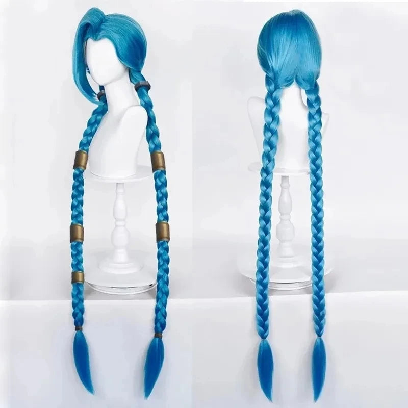 Jinx Cosplay Wig – Arcane Long Blue Braided Wig