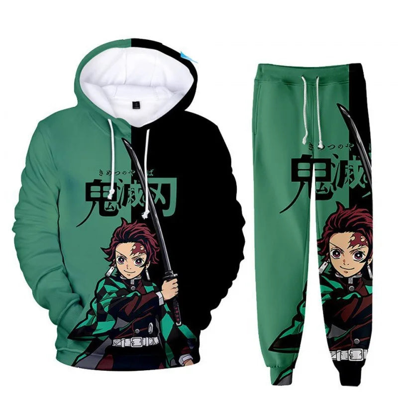 Demon Slayer Tracksuit Set – Anime Hoodie & Pants