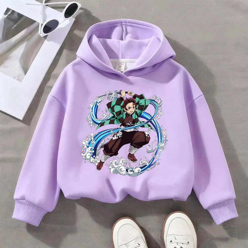 Tanjiro Flame Kids Hoodie – Demon Slayer Anime Pullover