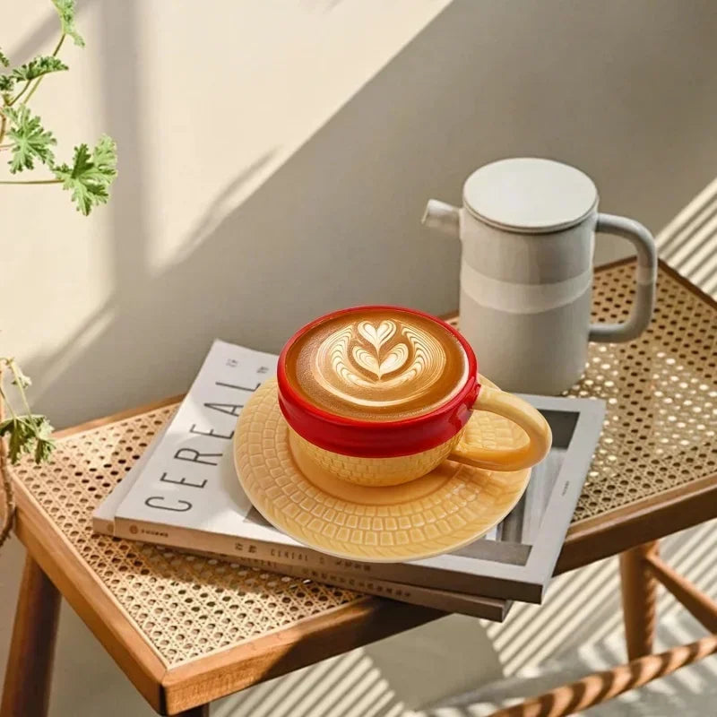 Upside-Down Hat Mug & Saucer – Creative Coffee Cup