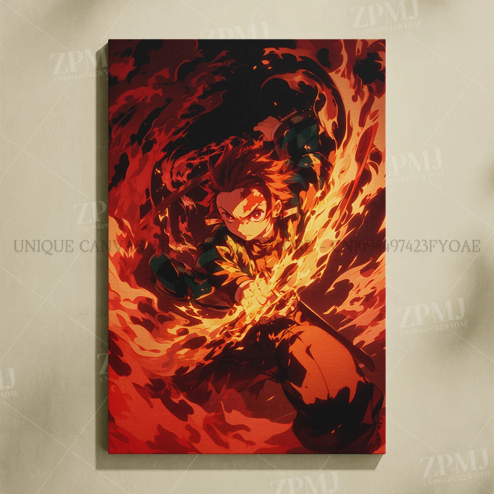 Demon Slayer Poster Art – Anime Canvas Wall Print
