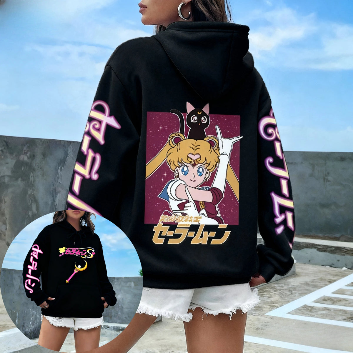 Sailor Moon Anime Hoodie – Japanese Print Sweatshirt