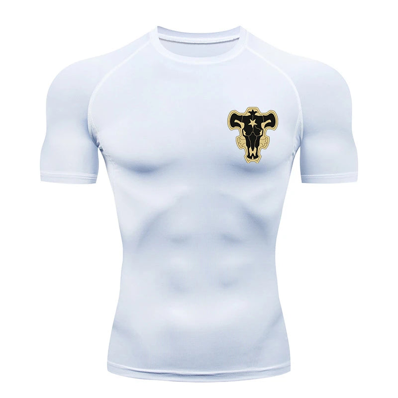 Bull Print Compression Gym Shirt – Quick Dry