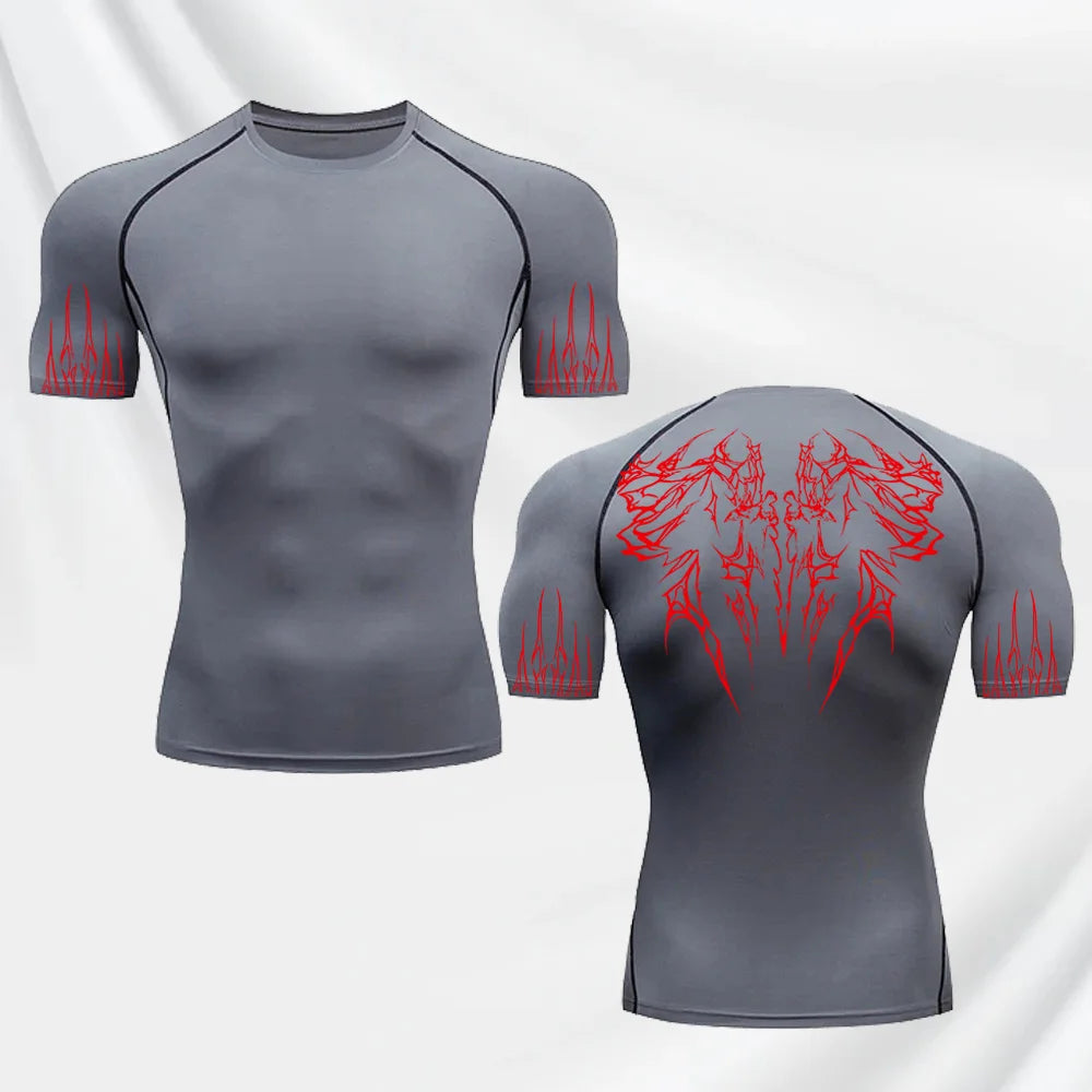 Gothic Print Gym T-Shirt – Quick Dry Sport Tee