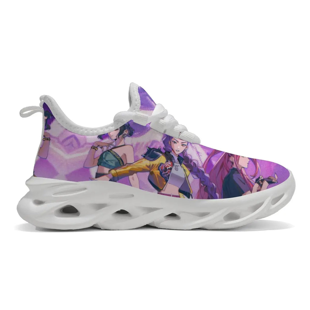 Family Shoes Anime Girls Pattern Casual Sports Shoes Lightweight Flying Woven Sports Sneakers Color-matching and Versatile