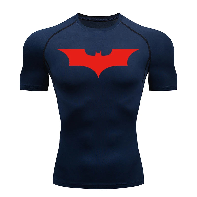 Bat Print Compression Gym Shirt – Quick Dry