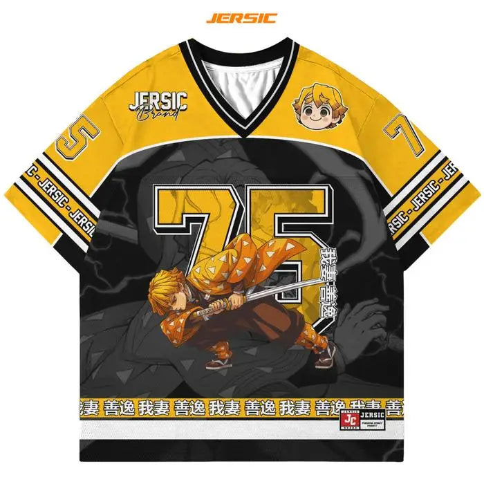 Demon Slayer Jersey T-Shirt – Oversized Anime Tee