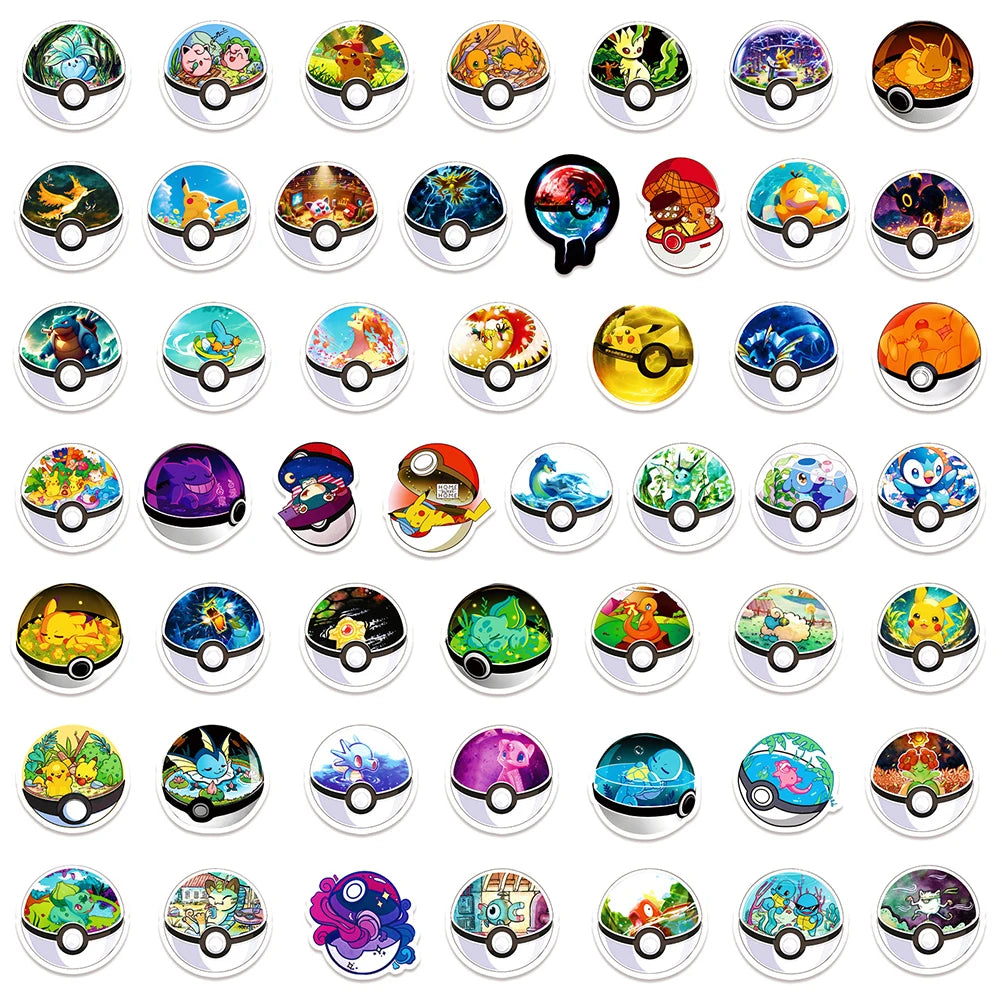 Pikachu Poké Ball Sticker Pack – Anime Decals