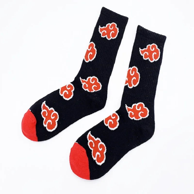 Akatsuki Red Cloud Socks – Naruto Anime Cotton Socks