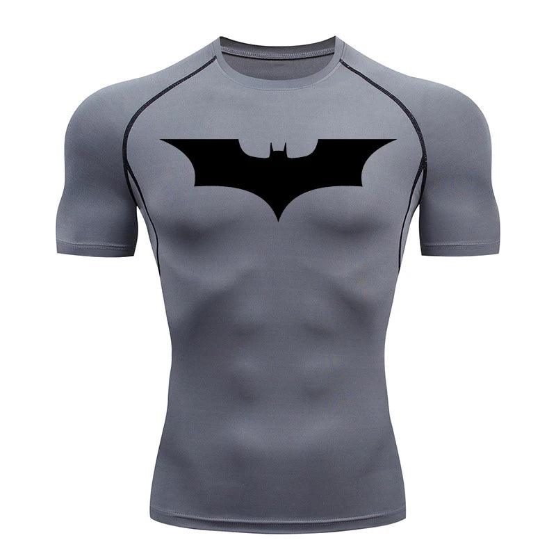 Bat Print Compression Gym Shirt – Quick Dry