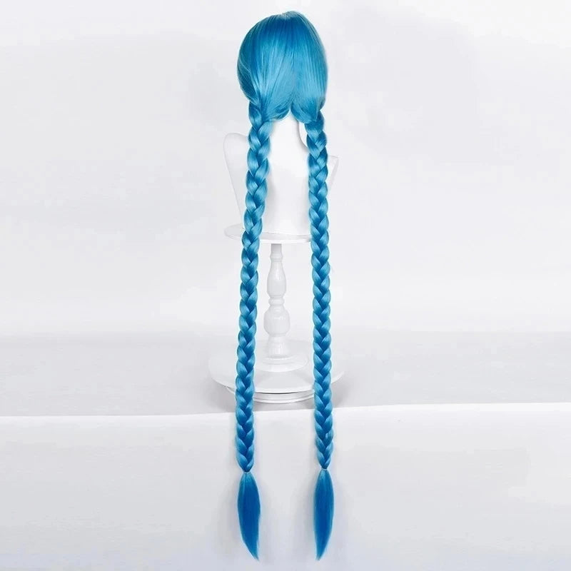 Jinx Cosplay Wig – Arcane Long Blue Braided Wig
