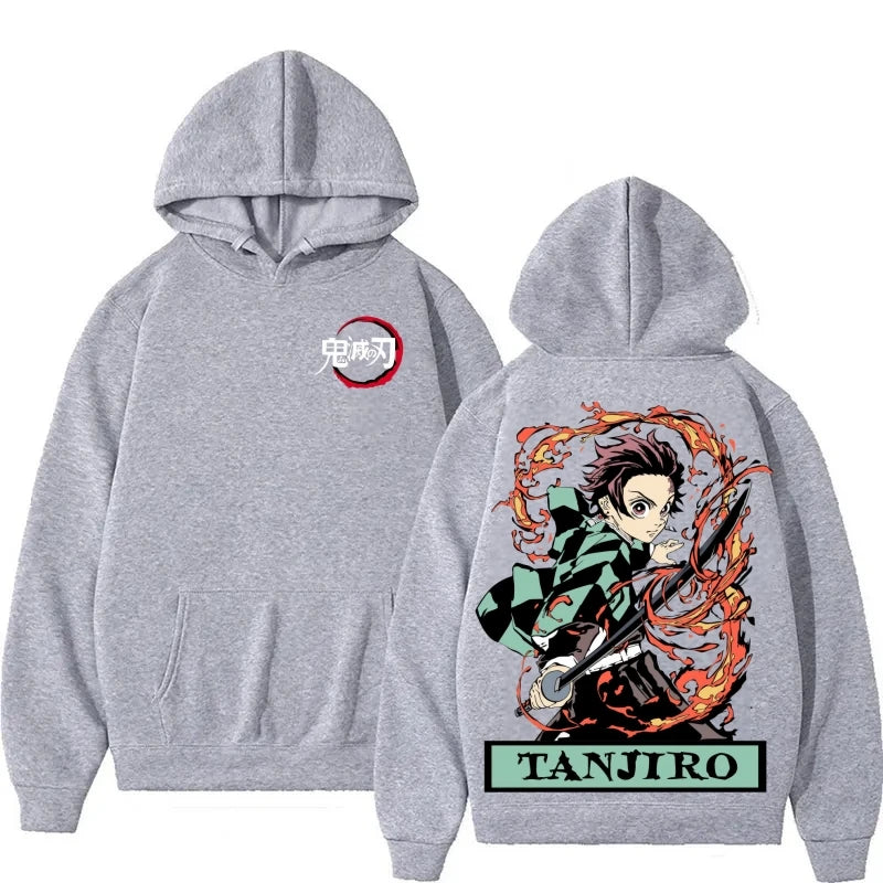 Demon Slayer Multi-Color Plush Hoodie – Oversized Anime