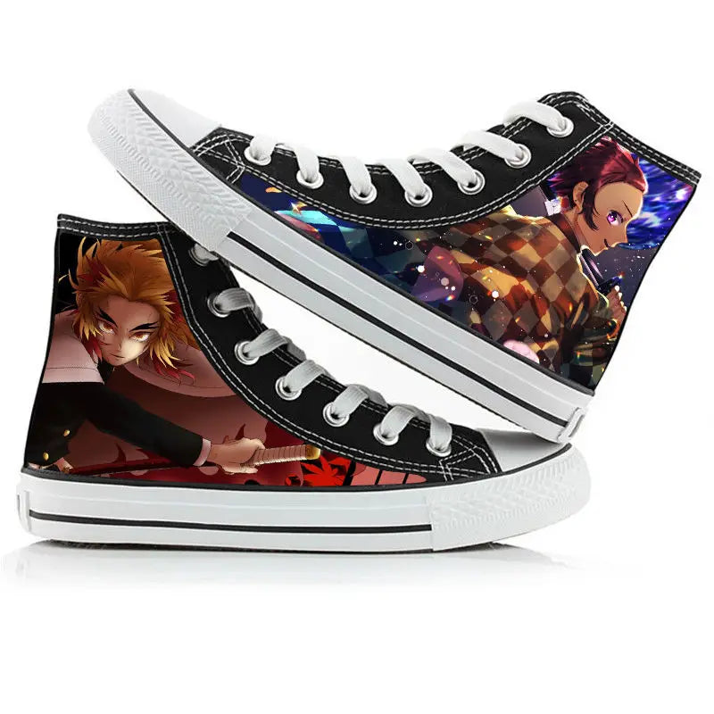 Demon Slayer High-Top Sneakers – Hand-Painted Anime Shoes
