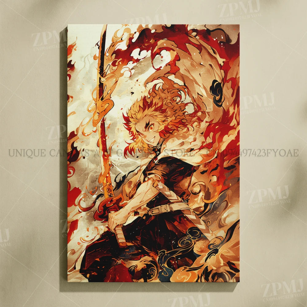 Demon Slayer Poster Art – Anime Canvas Wall Print