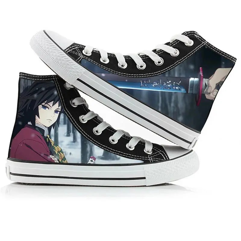 Demon Slayer High-Top Sneakers – Hand-Painted Anime Shoes