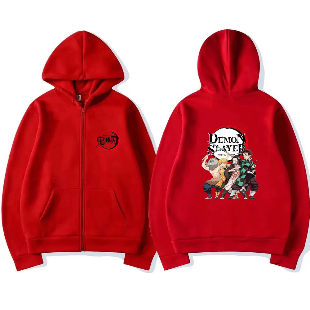 Demon Slayer Kids Zip Hoodie – Anime Sweatshirt