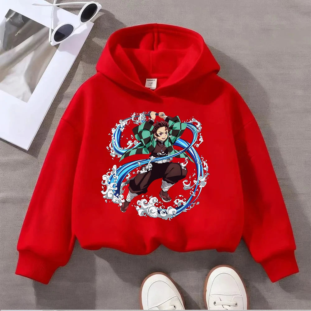 Tanjiro Flame Kids Hoodie – Demon Slayer Anime Pullover
