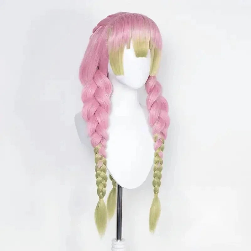 Mitsuri Kanroji Cosplay Wig – Demon Slayer Pink Green Wig
