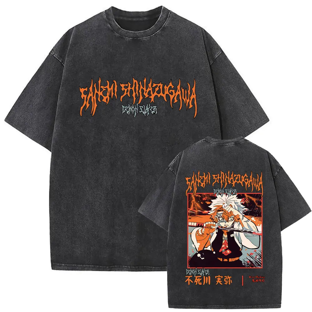 Demon Slayer Vintage Graphic T-Shirt – Oversized Anime Streetwear