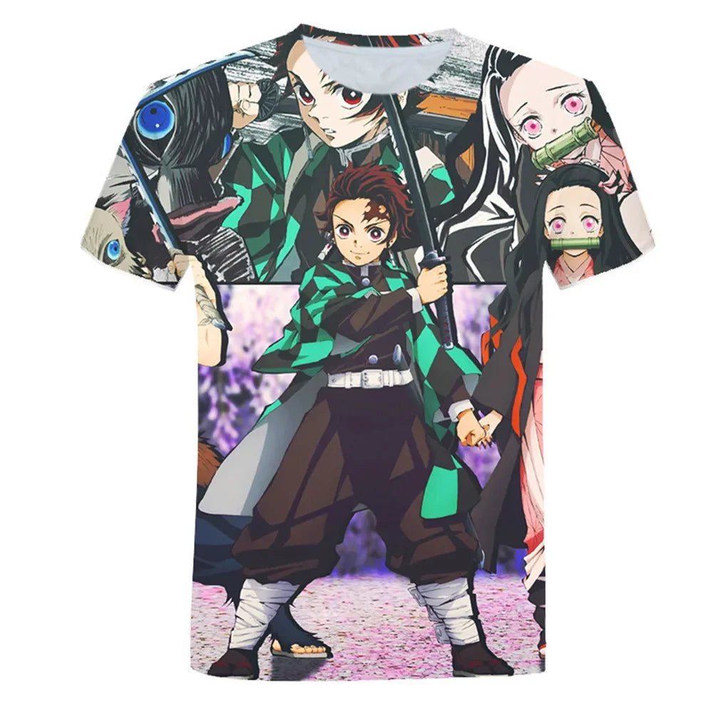 Demon Slayer 3D Print T-Shirt – Harajuku Anime Tee